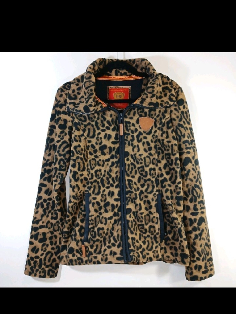 Horseware Leopard Print Zip-Up Fleece Jacket - Tan/Black Womens
